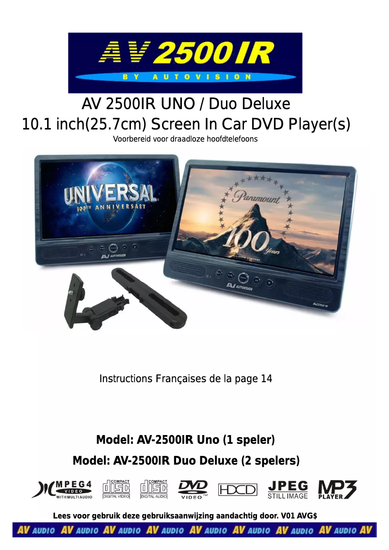 Image de la première page du manuel de l'appareil AV2500IR Uno