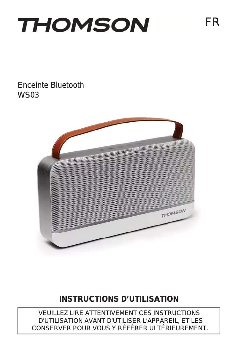 Image de la première page du manuel de l'appareil WS03