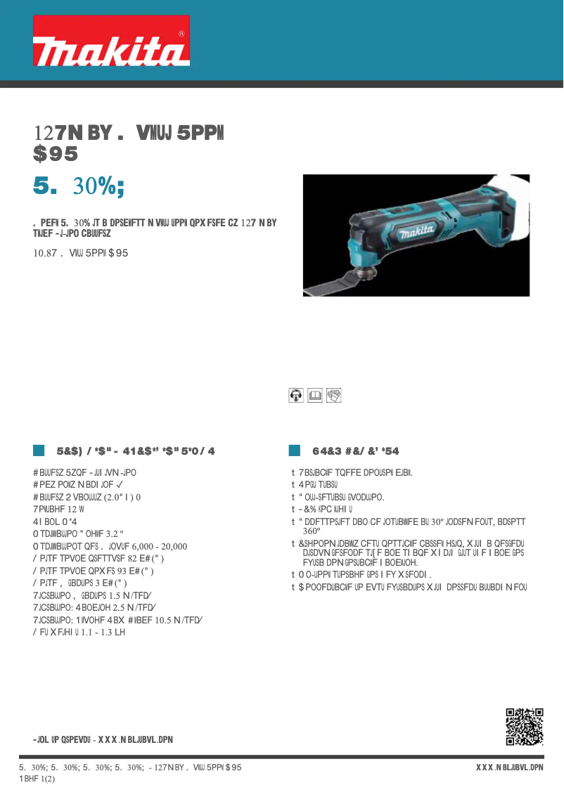 Page n°1 - Fiche technique Makita TM30DZ