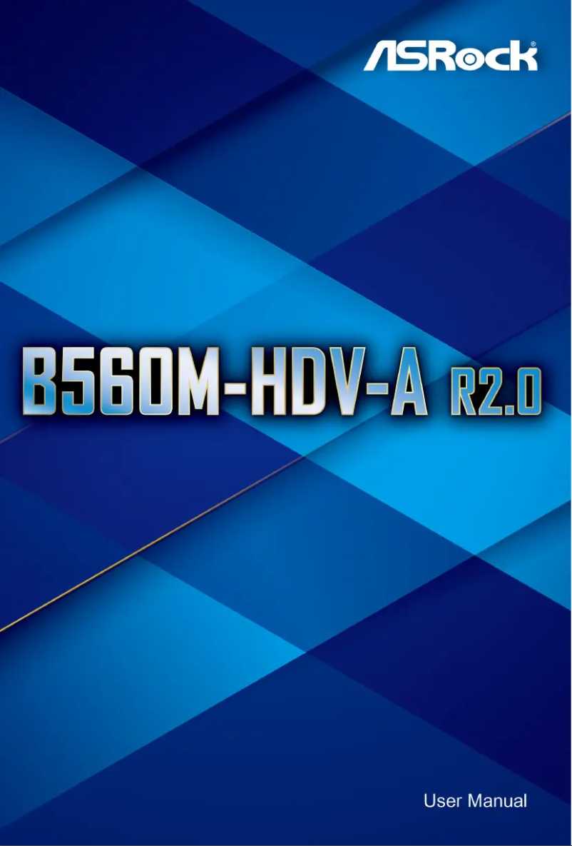 Page 1 de la notice Manuel utilisateur Asrock B560M-HDV-A R2.0
