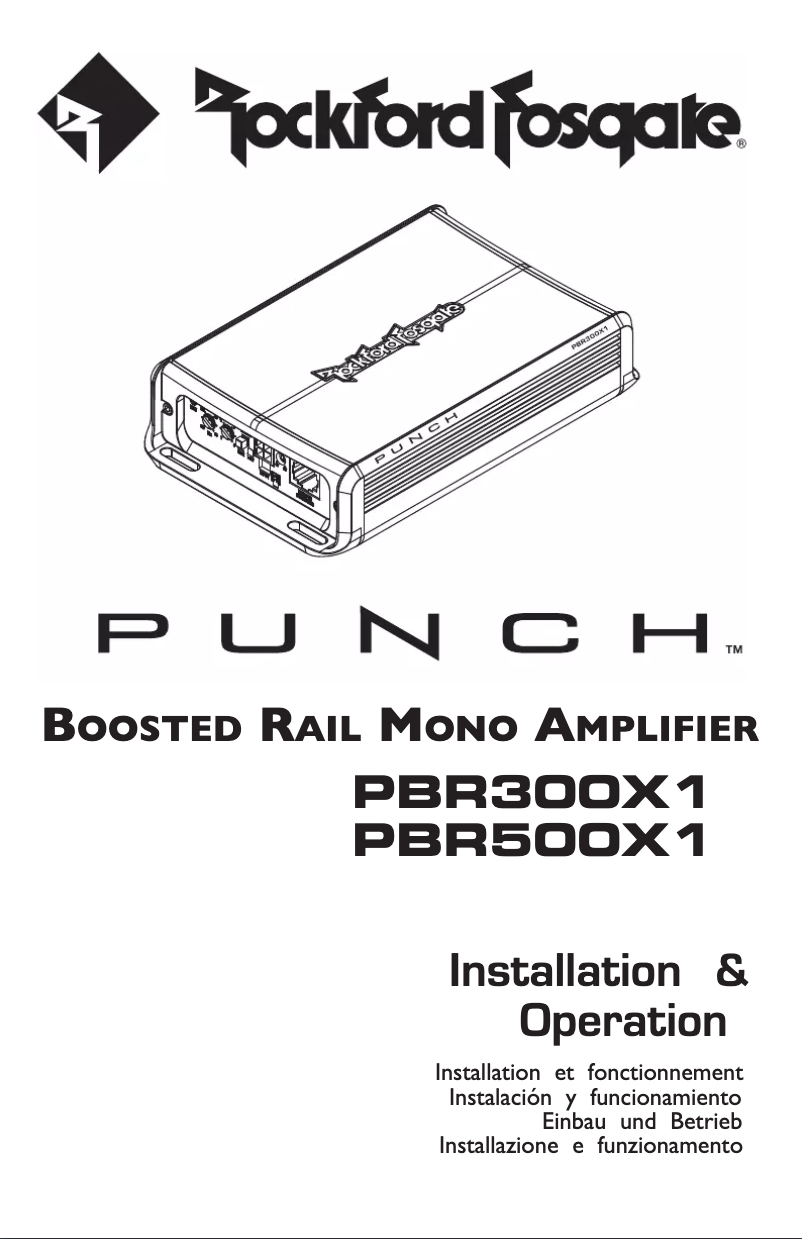 Image de la première page du manuel de l'appareil PBR500X1