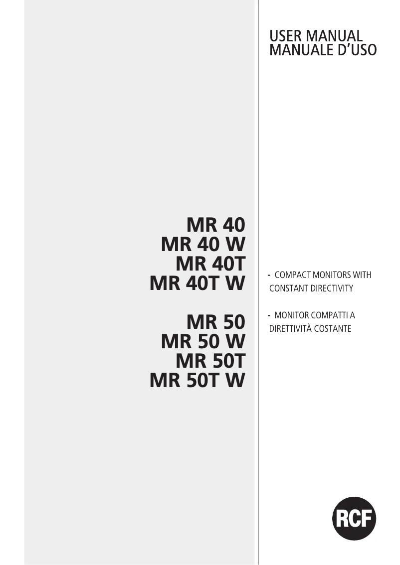 Image de la première page du manuel de l'appareil MR 40