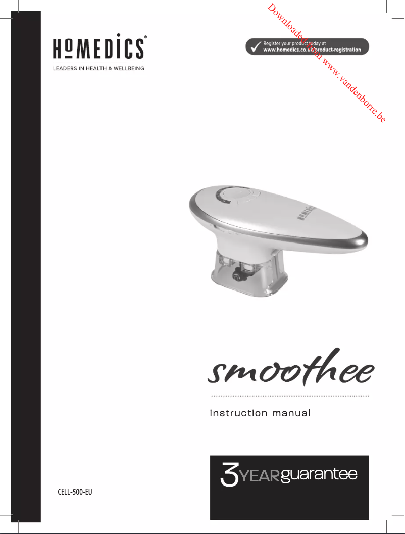Page n°1 - Manuel utilisateur Homedics Smoothee CELL-500-EU