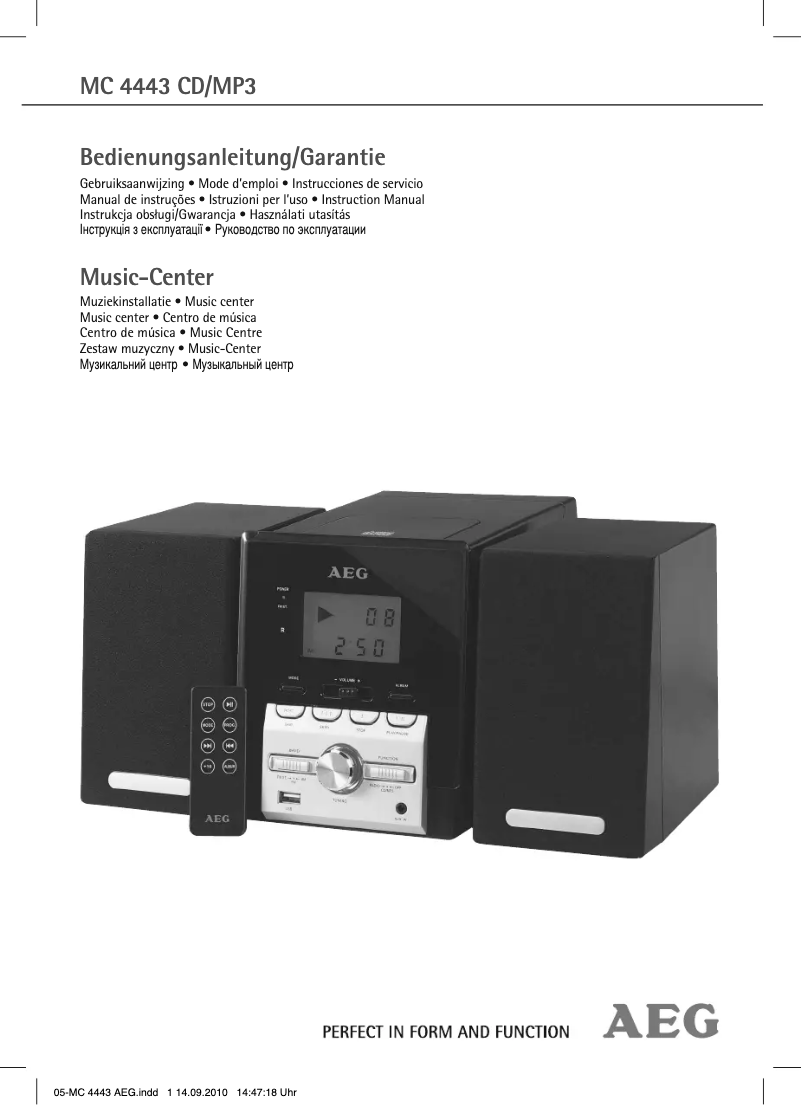 Page 1 de la notice Manuel utilisateur AEG MC 4443 CD/MP3