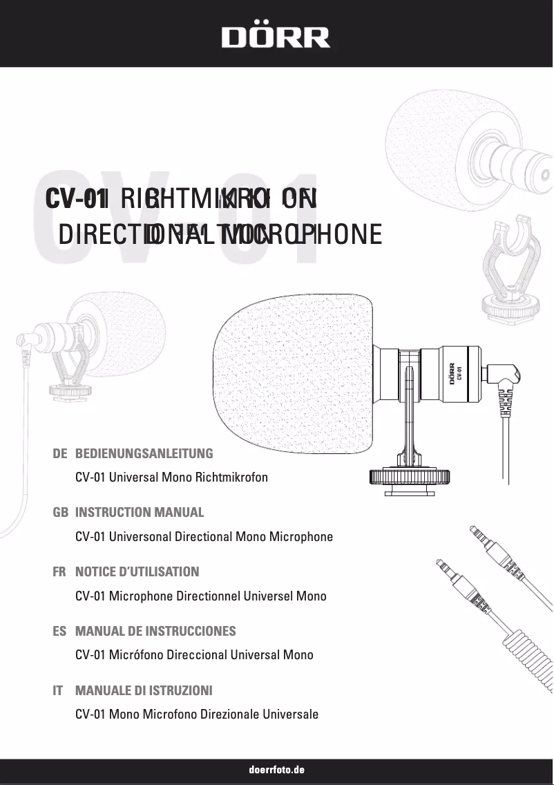Image de la première page du manuel de l'appareil CV-01