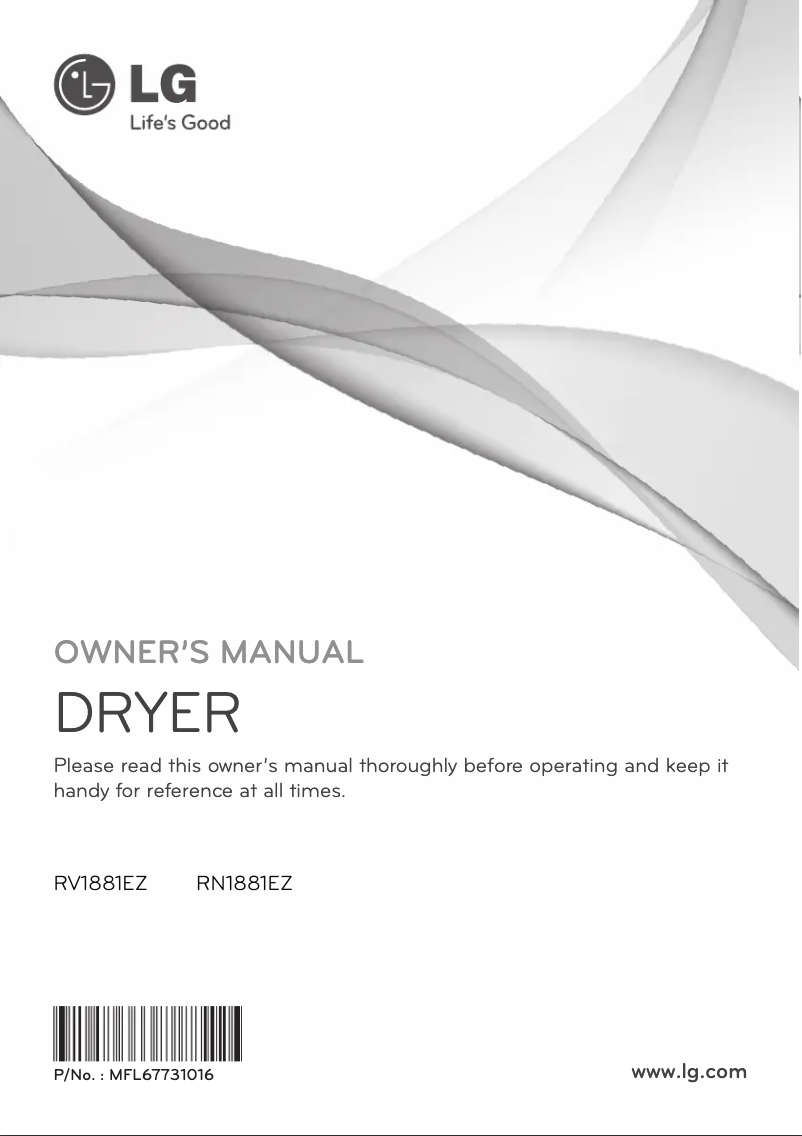 Page n°1 - Manuel utilisateur LG RV1881EZ