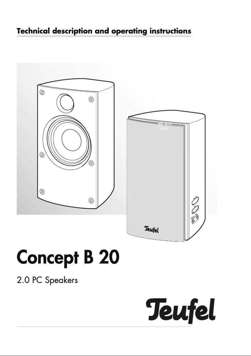 Image de la première page du manuel de l'appareil Concept B 20