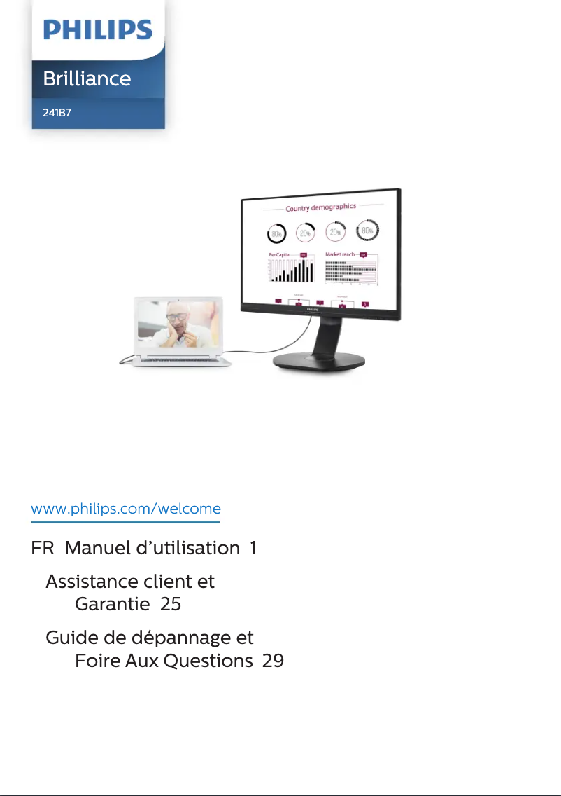 Page 1 of the manual User Manual Philips B Line 241B7QUPBEB