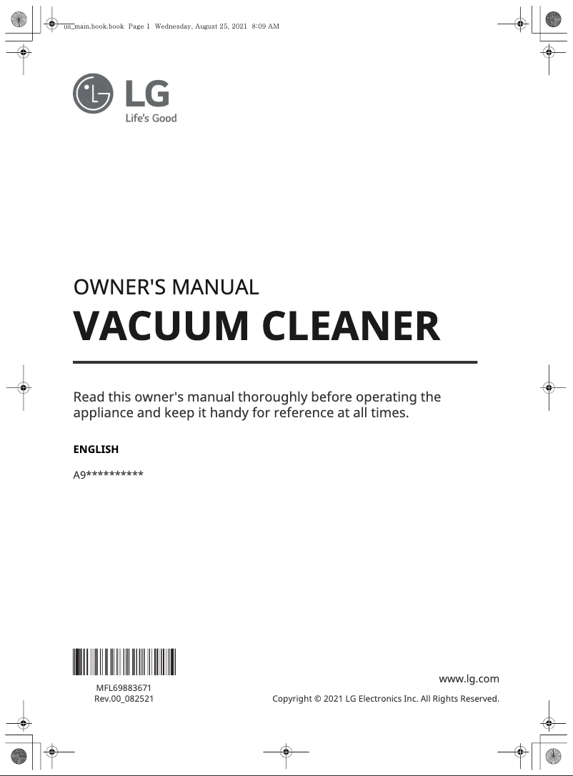 Page 1 de la notice Manuel utilisateur LG A929KVM