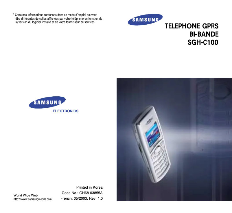 Page n°1 - Manuel utilisateur Samsung SGH-C100T