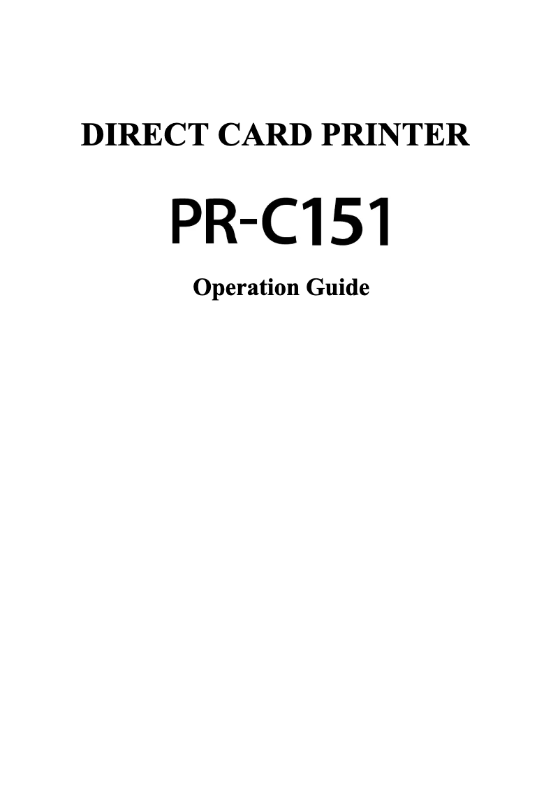 Page n°1 - Manuel utilisateur Nisca PR-C151