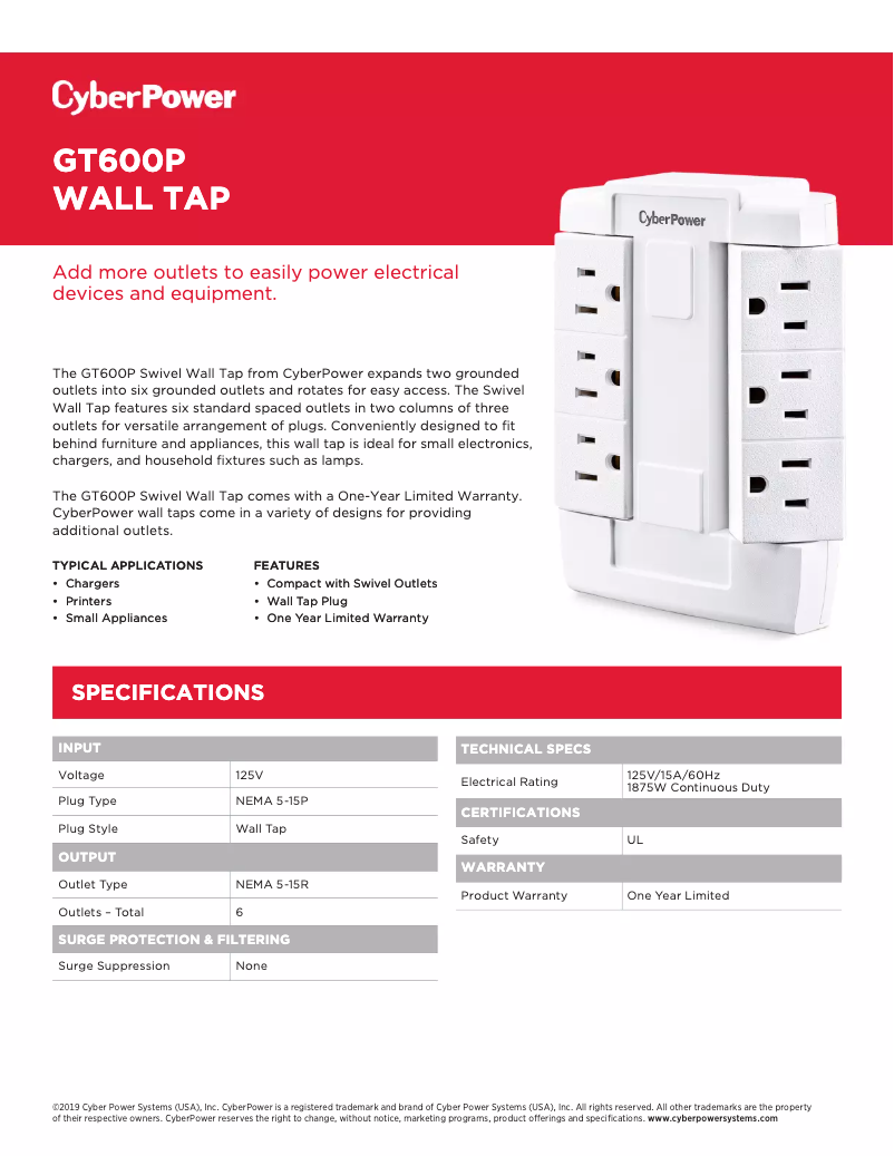 Image de la première page du manuel de l'appareil GT600P