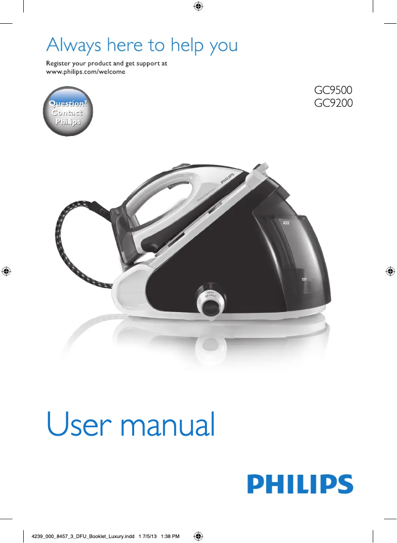 Page n°1 - Manuel utilisateur Philips PerfectCare Expert GC9242