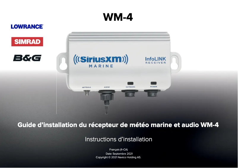 Page 1 de la notice Manuel utilisateur Simrad WM-4