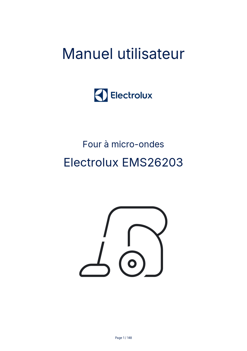 Page n°1 - Manuel utilisateur Electrolux EMS26203