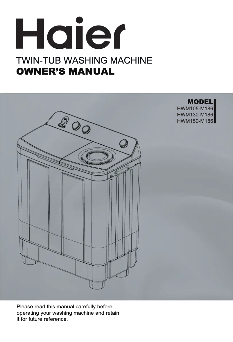 Page 1 de la notice Manuel utilisateur Haier HWM150-M186