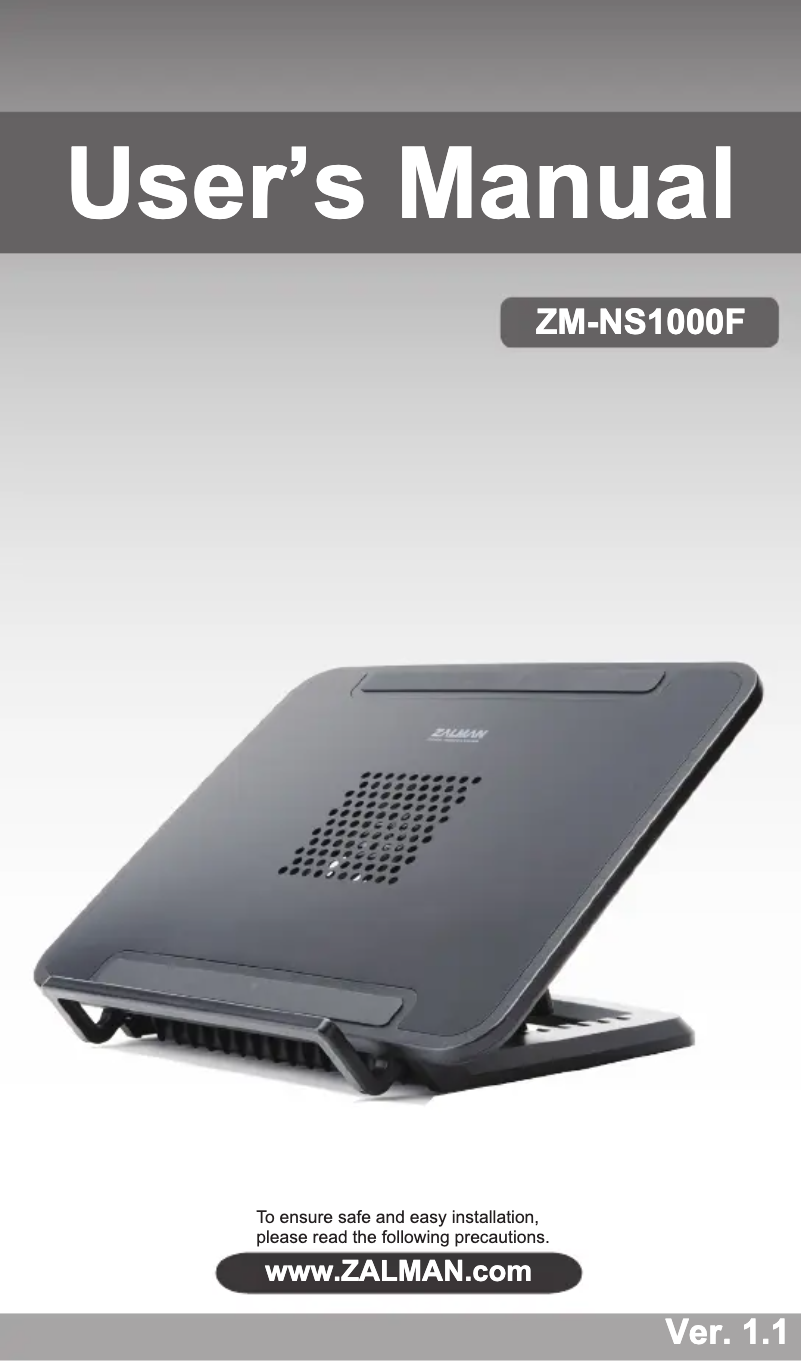 Page n°1 - Manuel utilisateur Zalman ZM-NS1000F