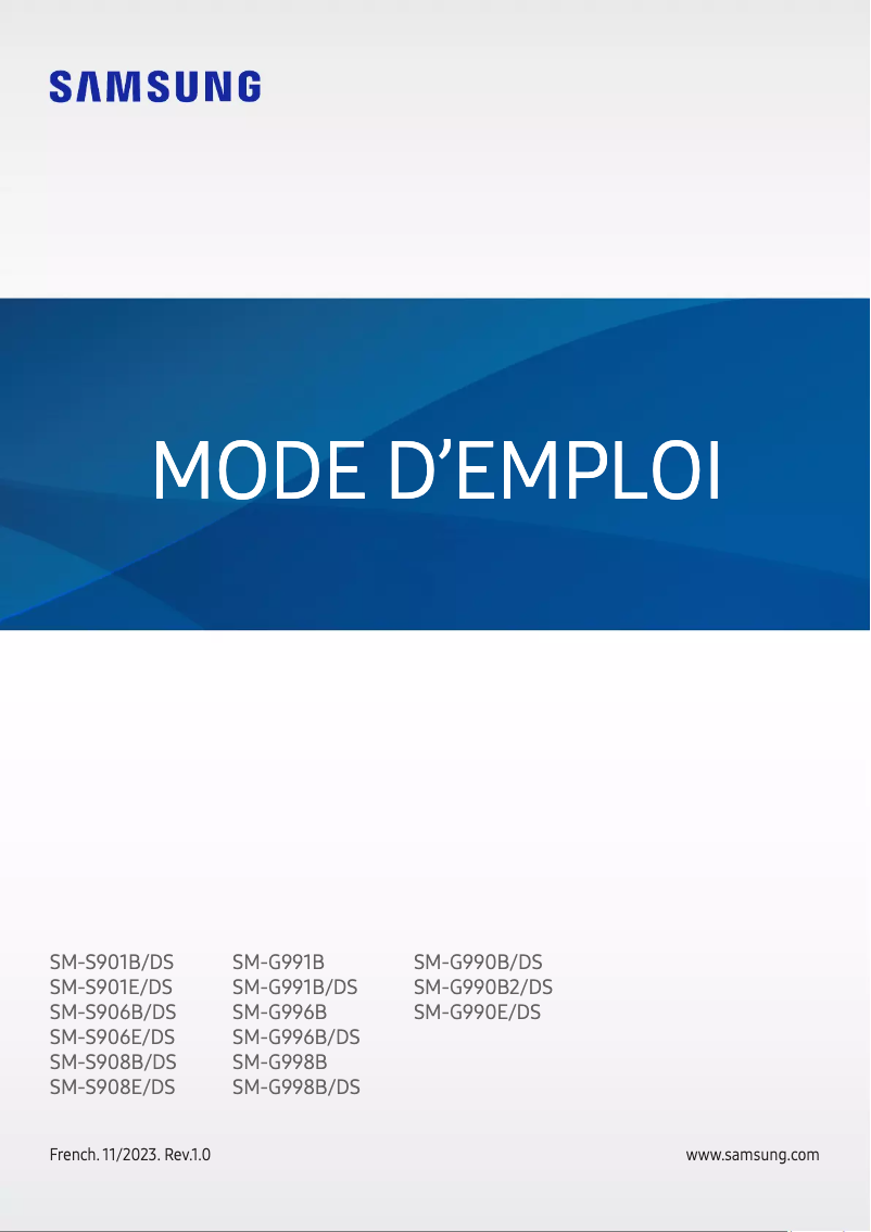 Image de la première page du manuel de l'appareil Galaxy S21 Ultra 5G