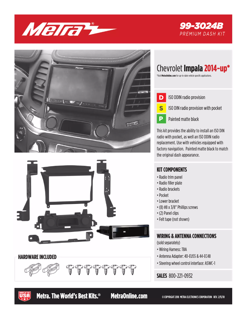 Page n°1 - Fiche technique Metra 99-3024B