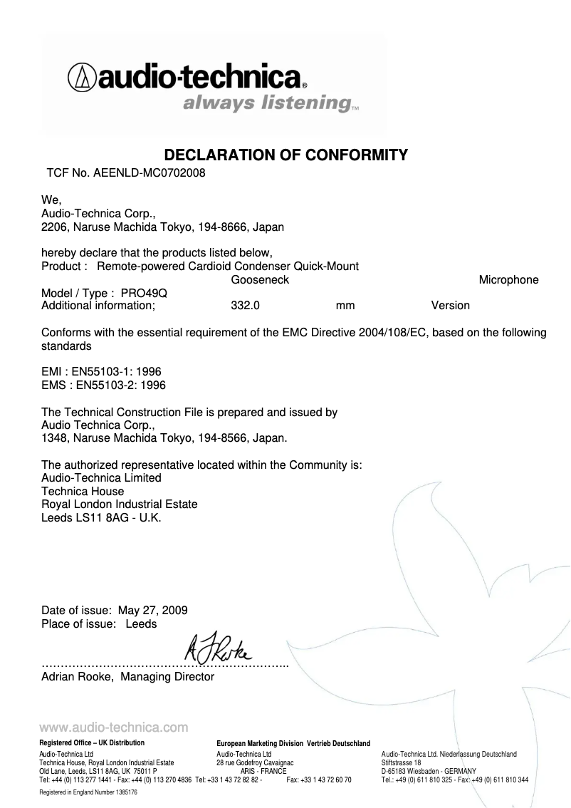 Image de la première page du manuel de l'appareil PRO49Q