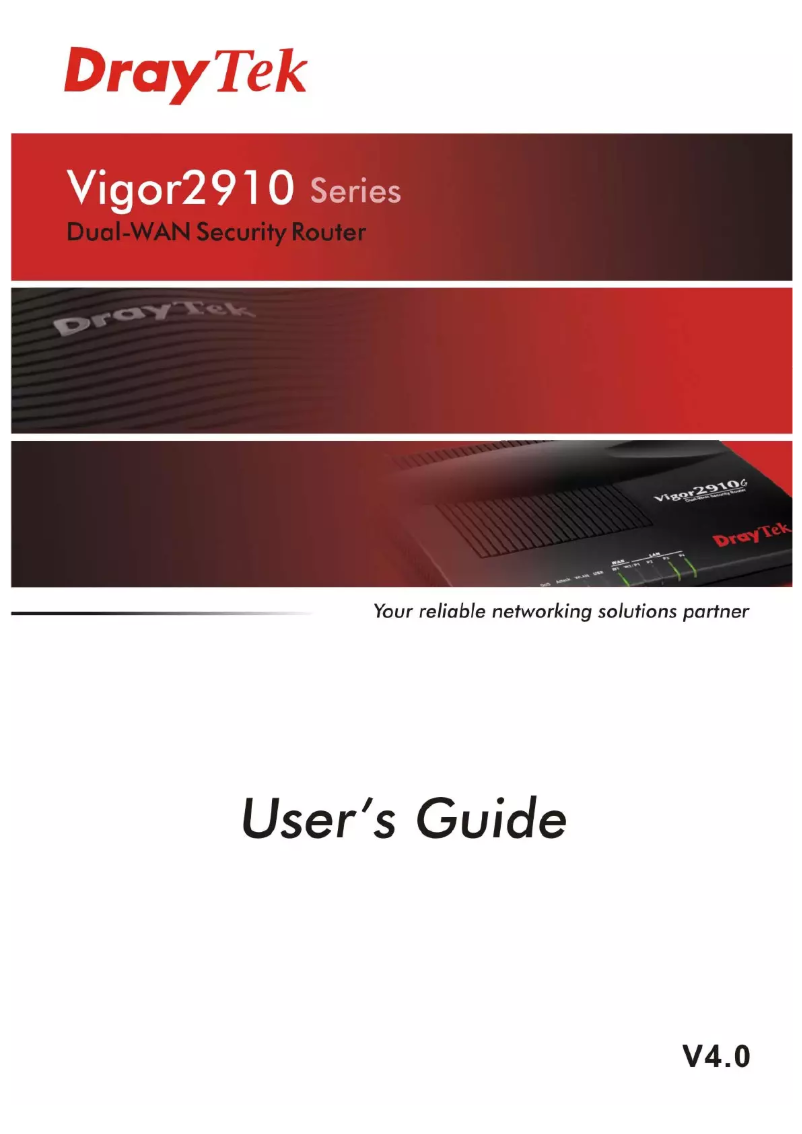 Page 1 de la notice Manuel utilisateur Draytek Vigor2910i