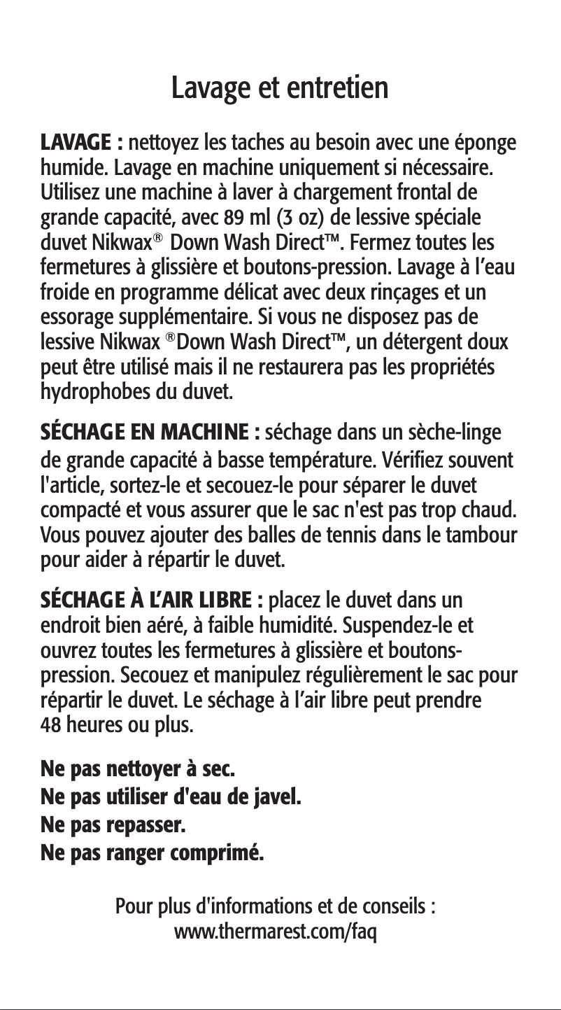 Page n°1 - Manuel utilisateur Therm-a-Rest Vesper