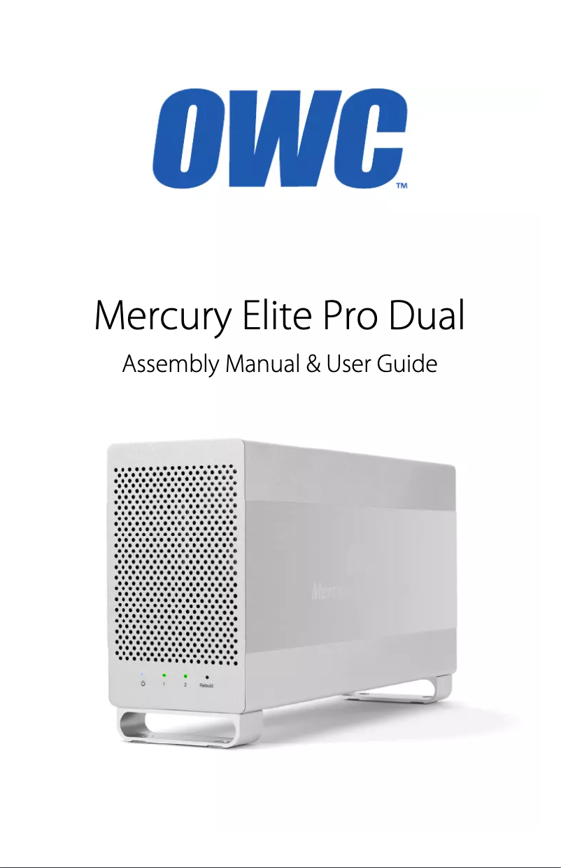 Page 1 de la notice Manuel utilisateur OWC Mercury Elite Pro Dual