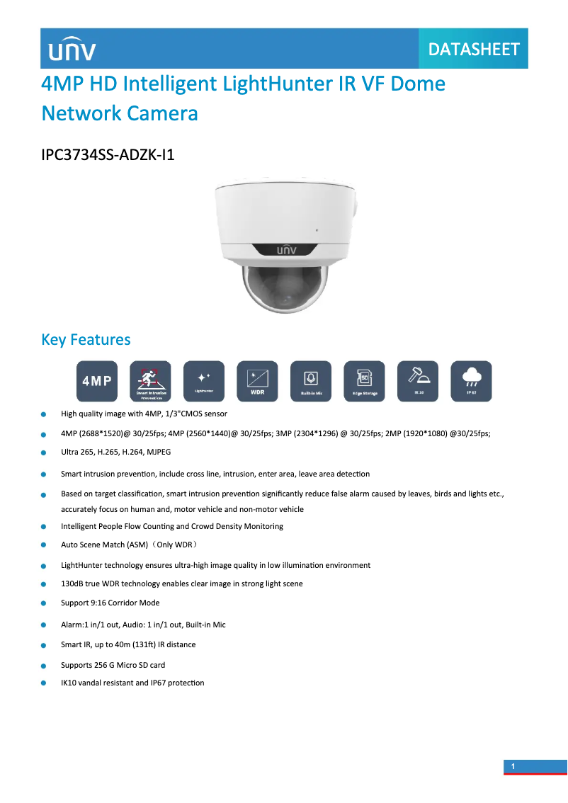 Image de la première page du manuel de l'appareil IPC3734SS-ADZK-I1