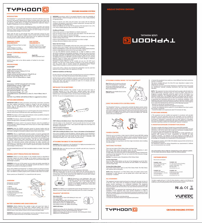 Page 1 de la notice Manuel utilisateur Yuneec Typhoon G