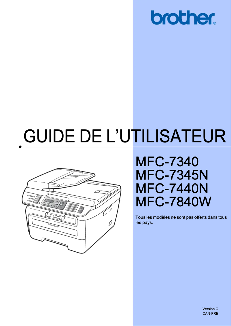 Page 1 de la notice Manuel utilisateur Brother MFC-7840W