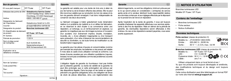 Image de la première page du manuel de l'appareil GT-TLamCH