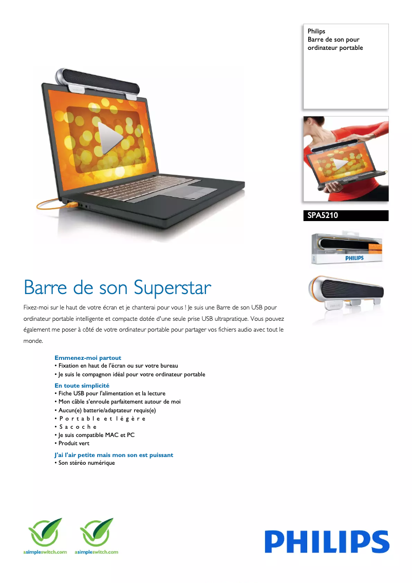 Image de la première page du manuel de l'appareil SPA5210