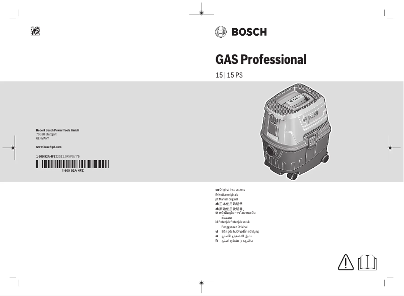 Image de la première page du manuel de l'appareil GAS 15 L Professional