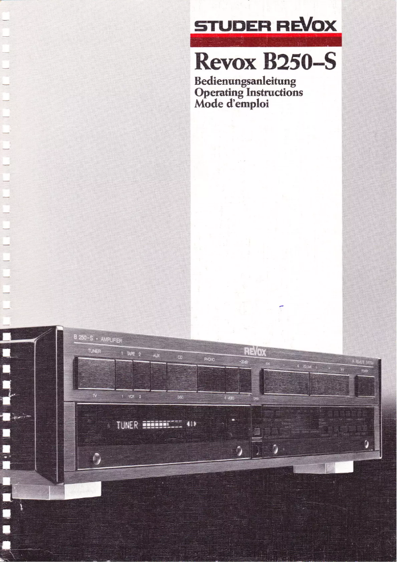 Image de la première page du manuel de l'appareil B250