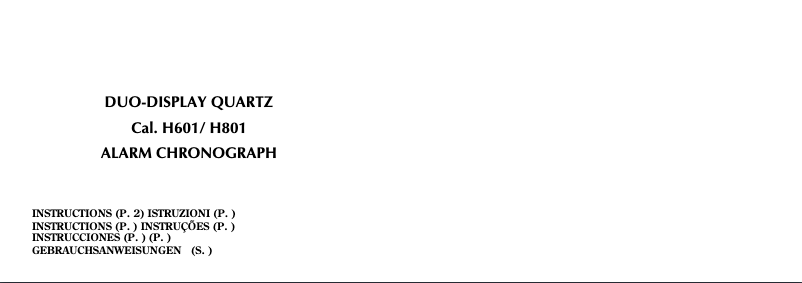 Page 1 de la notice Manuel utilisateur Seiko H601