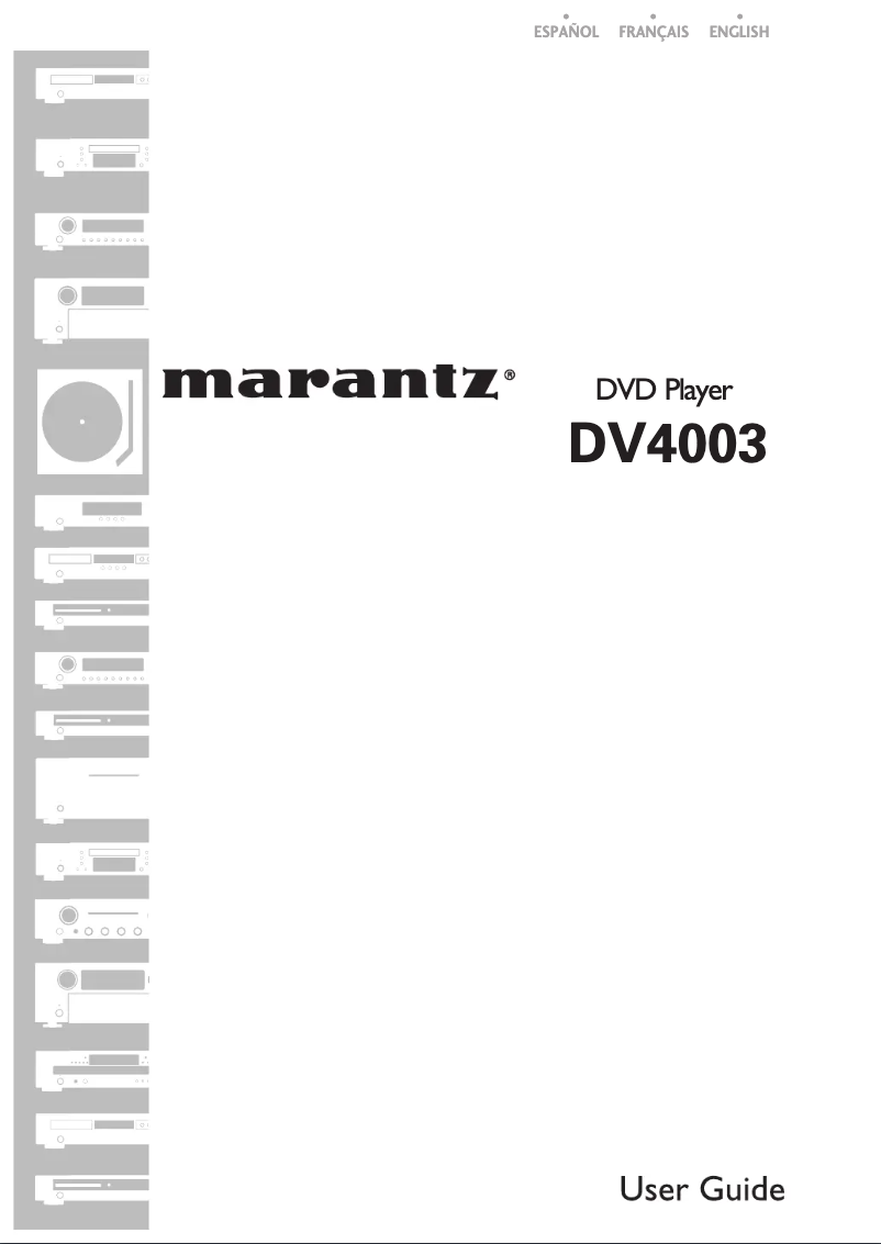 Page n°1 - Manuel utilisateur Marantz DV4003