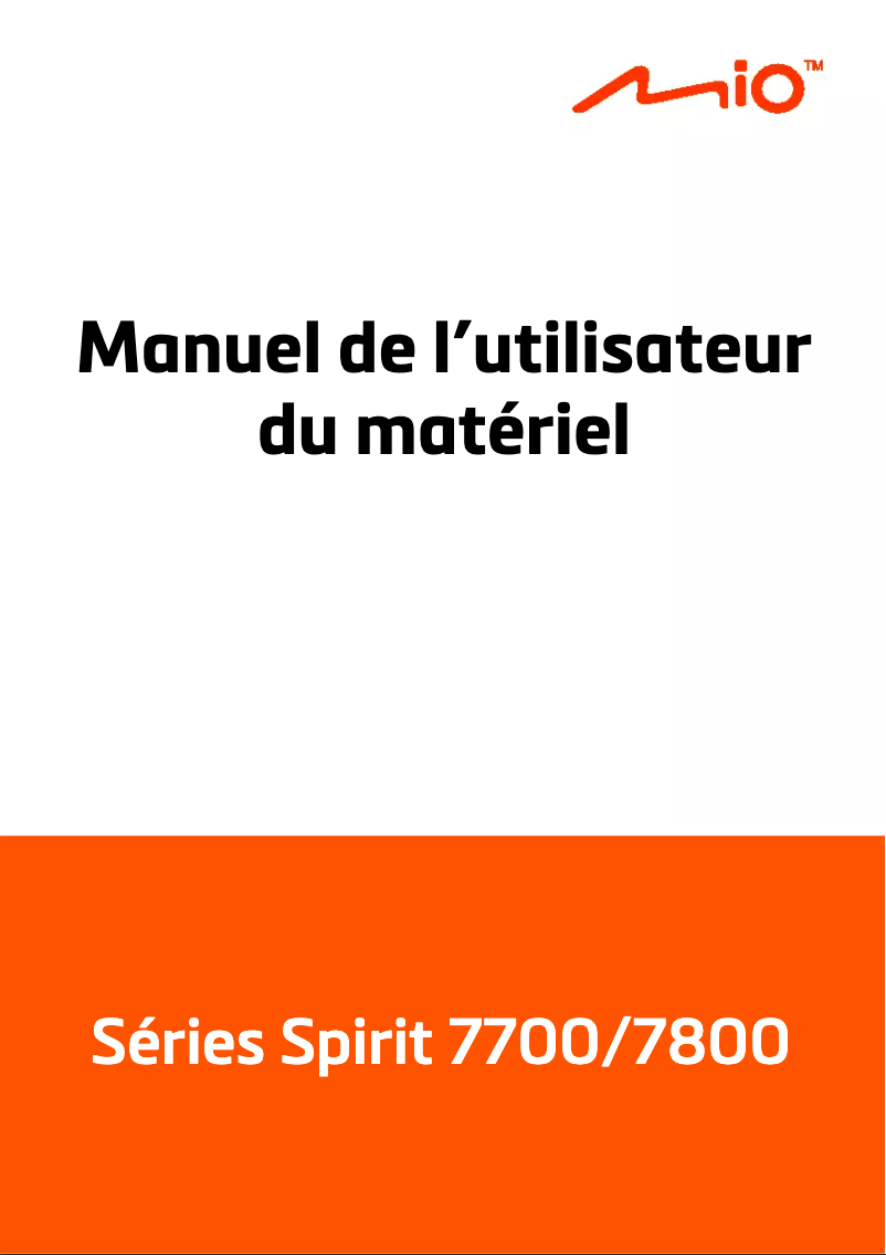 Page 1 de la notice Manuel utilisateur Mio Spirit 7700
