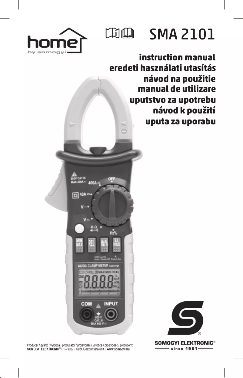 Image de la première page du manuel de l'appareil SMA 2101