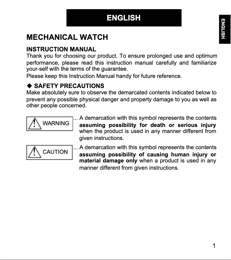 Page 1 de la notice Manuel utilisateur ORIENT Sports EU0B004T