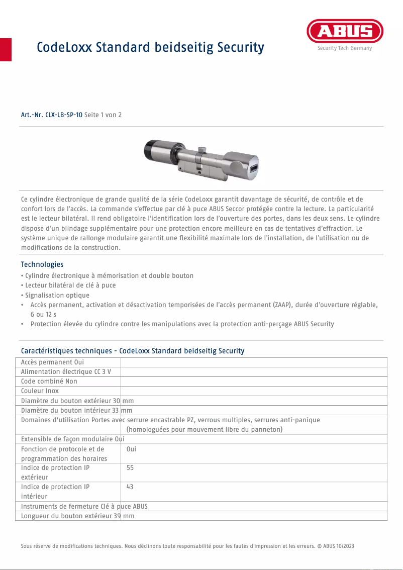 Image de la première page du manuel de l'appareil CLX-LB-SP-10