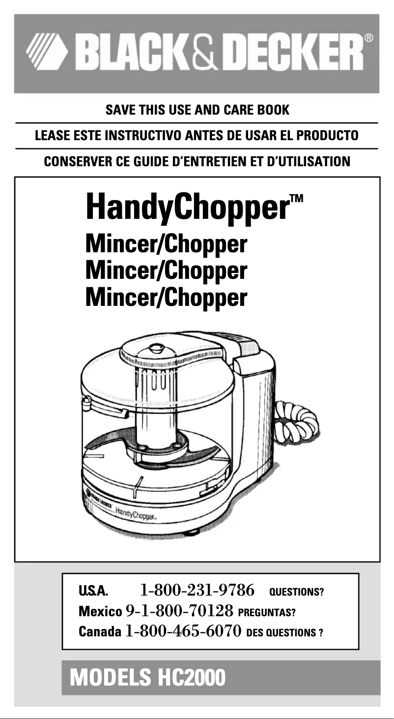 Página 1 del manual Manual de usuario Black & Decker HandyChopper HC2000