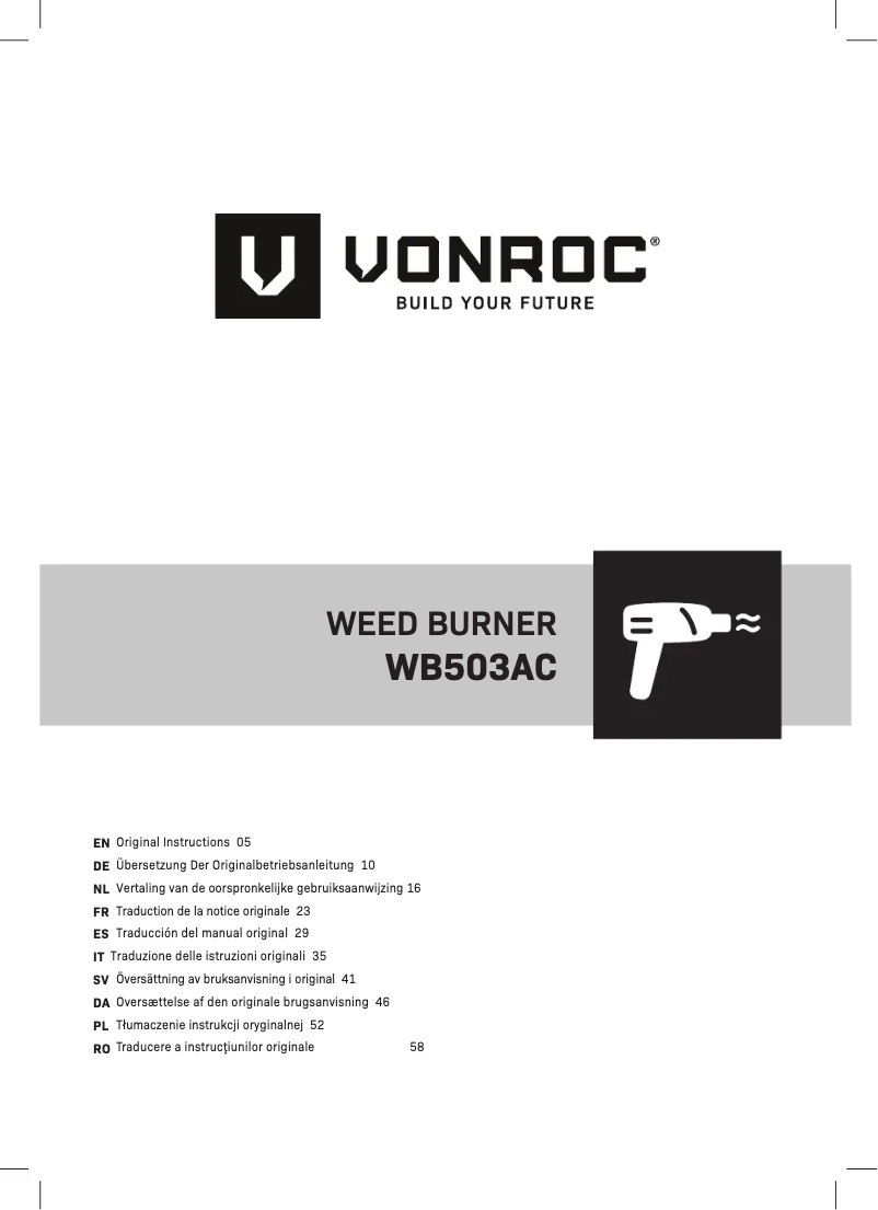 Page n°1 - Manuel utilisateur Vonroc WB503AC