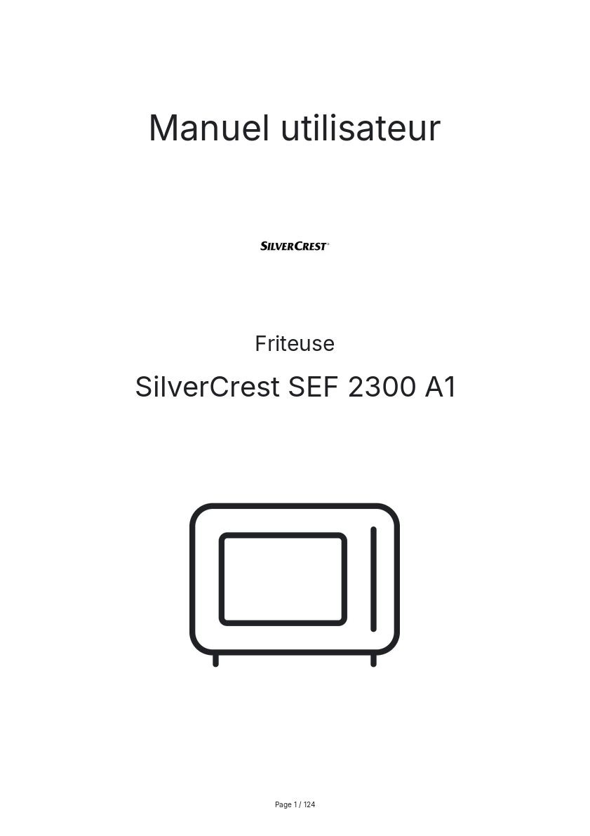 Page n°1 - Manuel utilisateur SilverCrest SEF 2300 A1