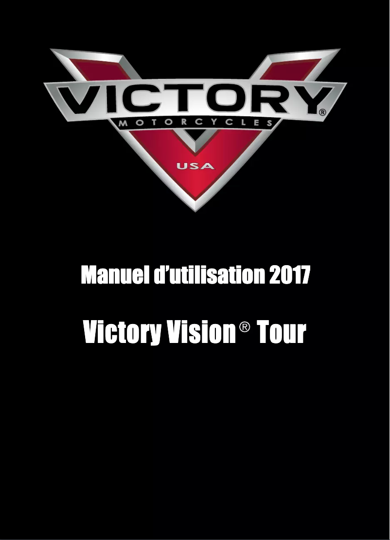 Image de la première page du manuel de l'appareil Vision Tour (2017)