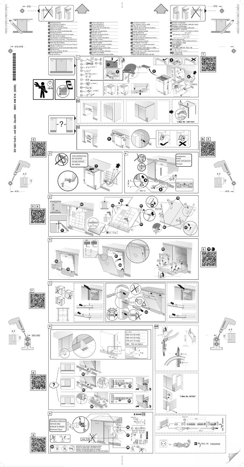 Page 1 de la notice Guide d'installation Siemens SR65ZX22ME