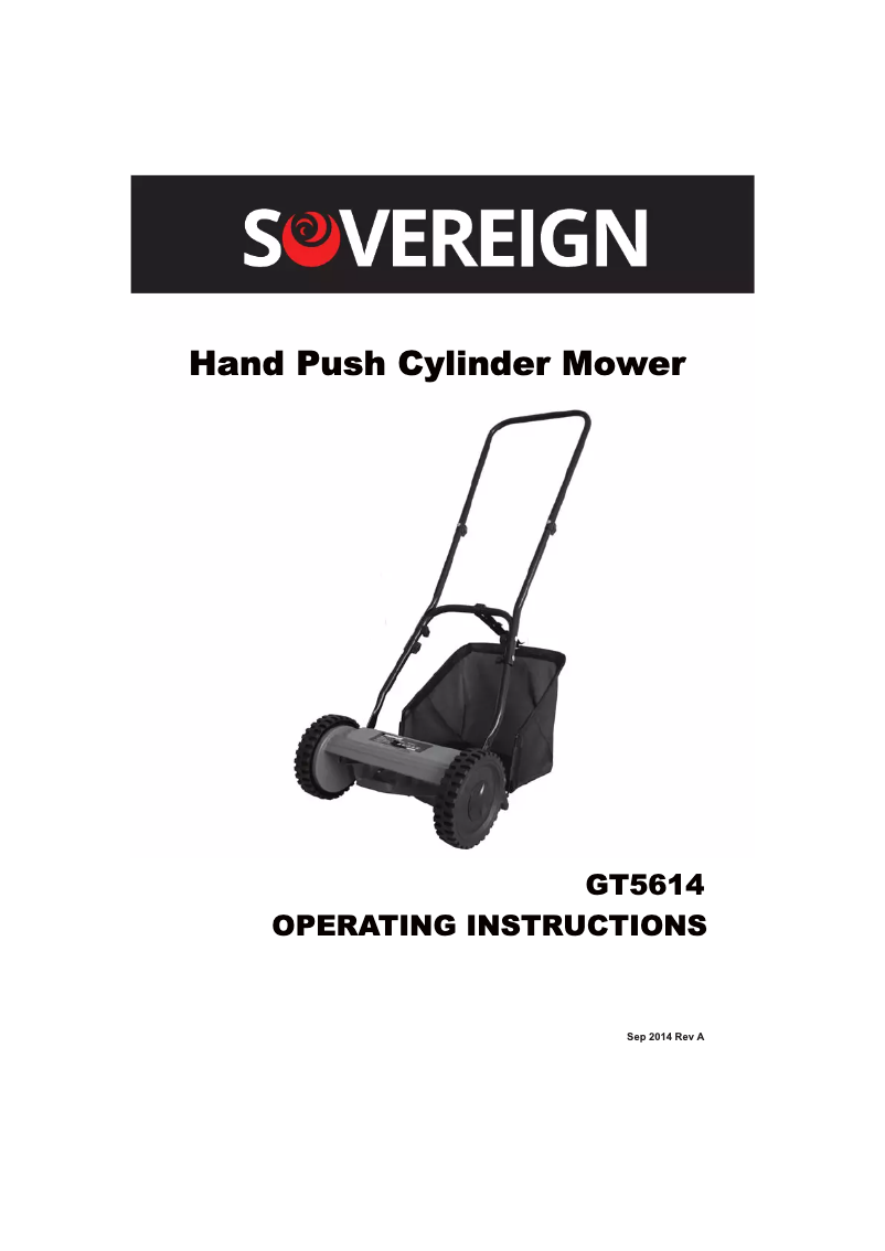 Page 1 de la notice Manuel utilisateur Sovereign GT5614