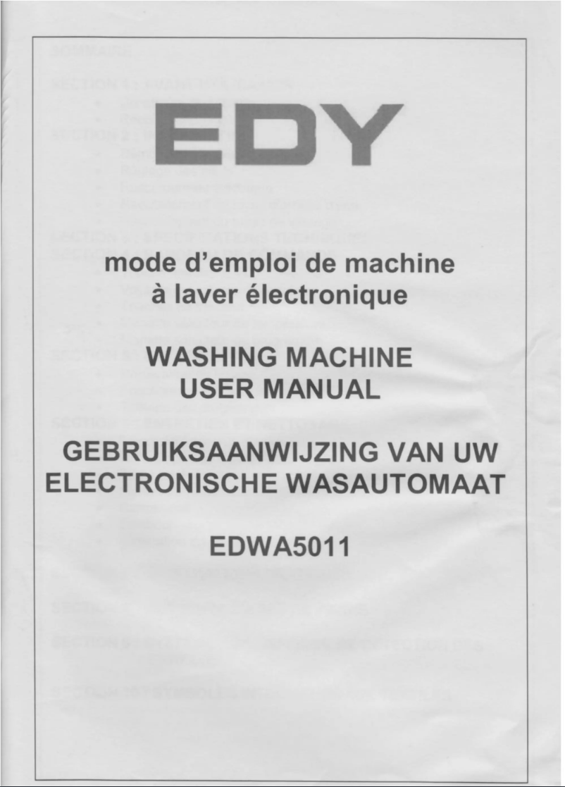 Page 1 de la notice Manuel utilisateur Edy edwa 5011