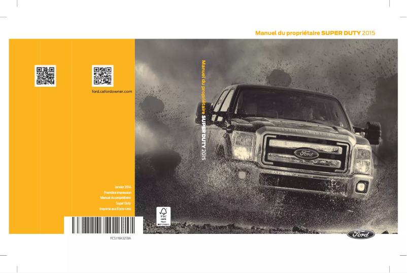 Page 1 de la notice Manuel utilisateur Ford F-350 (2015)