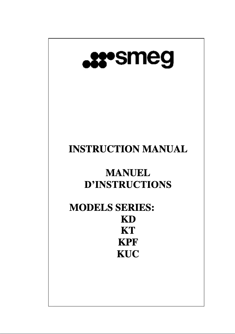 Page n°1 - Manuel utilisateur Smeg KPF48UBL