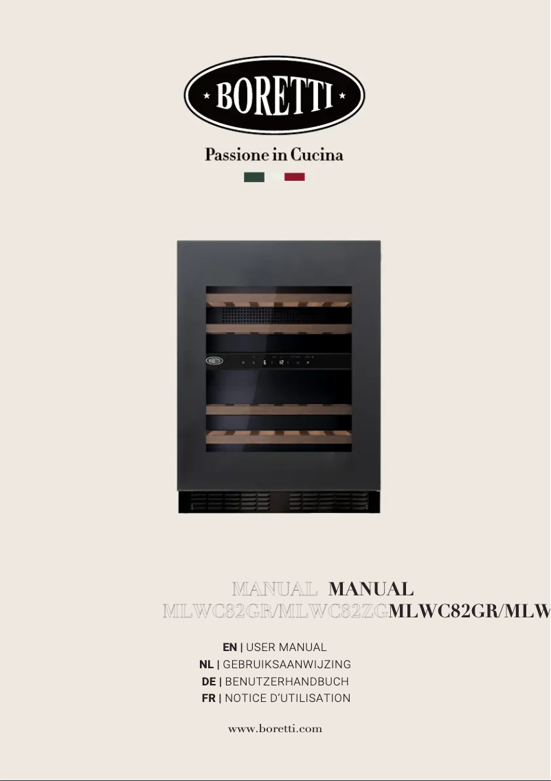 Page 1 de la notice Manuel utilisateur Boretti Milano MLWC82GR